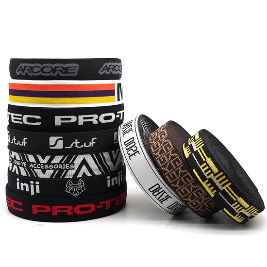 Customized Colorful Knitted Tape Band Home Textiles Polyester Bags Elastic Bandage Webbing